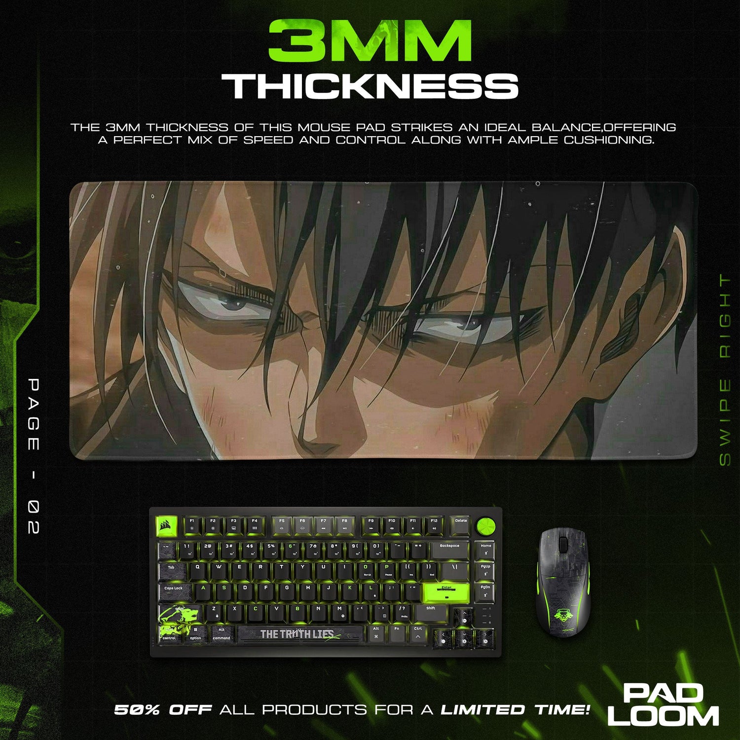 Attack on Titan Mouse Pad - Humanity’s Strongest Desk Mat Padloom