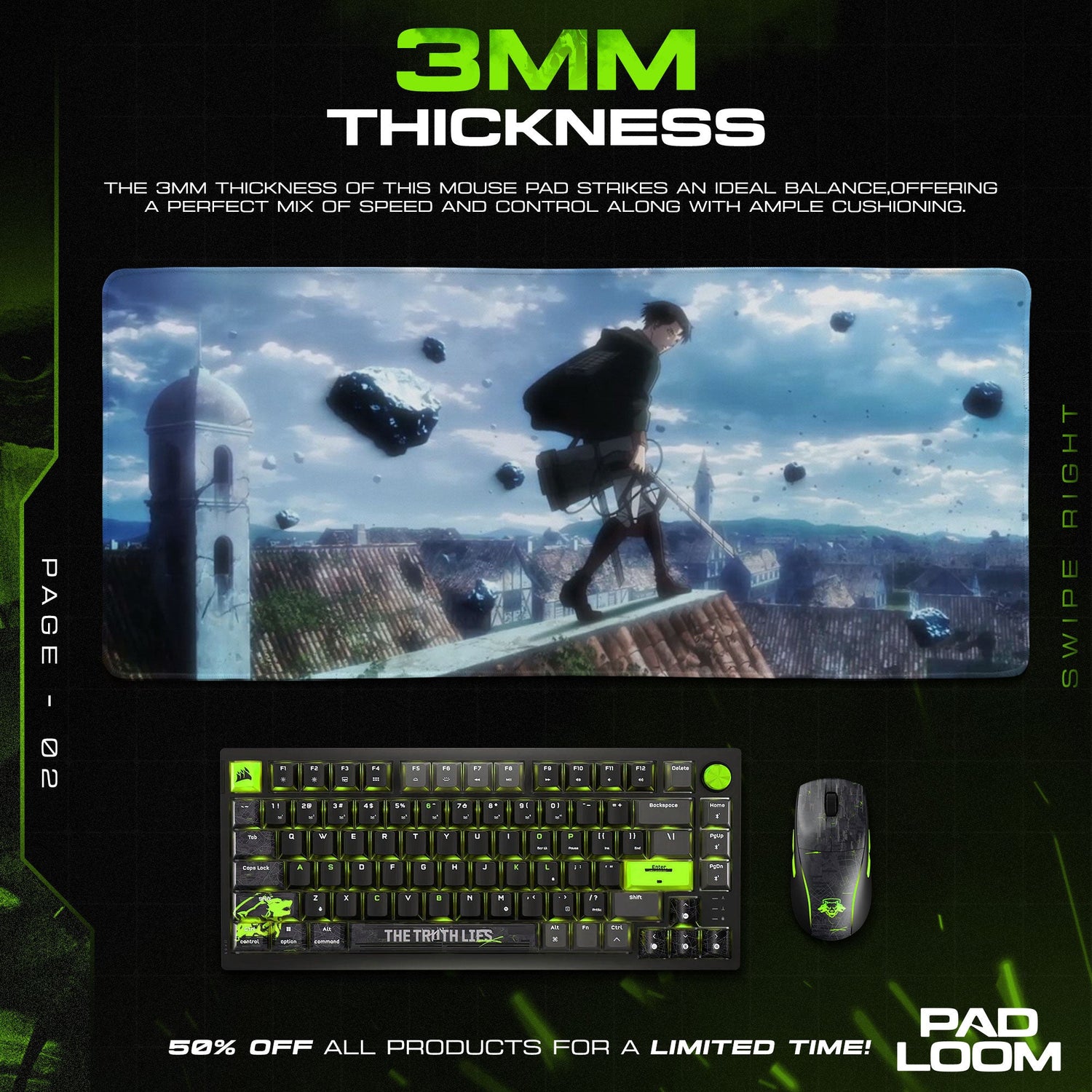 Attack on Titan Mouse Pad - Last Stand Desk Mat Padloom