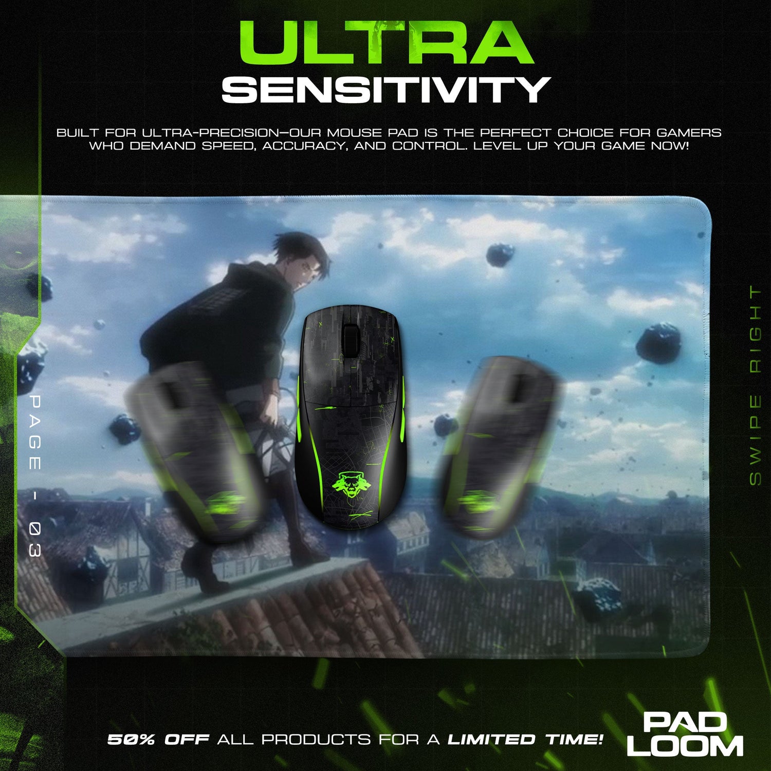 Attack on Titan Mouse Pad - Last Stand Desk Mat Padloom