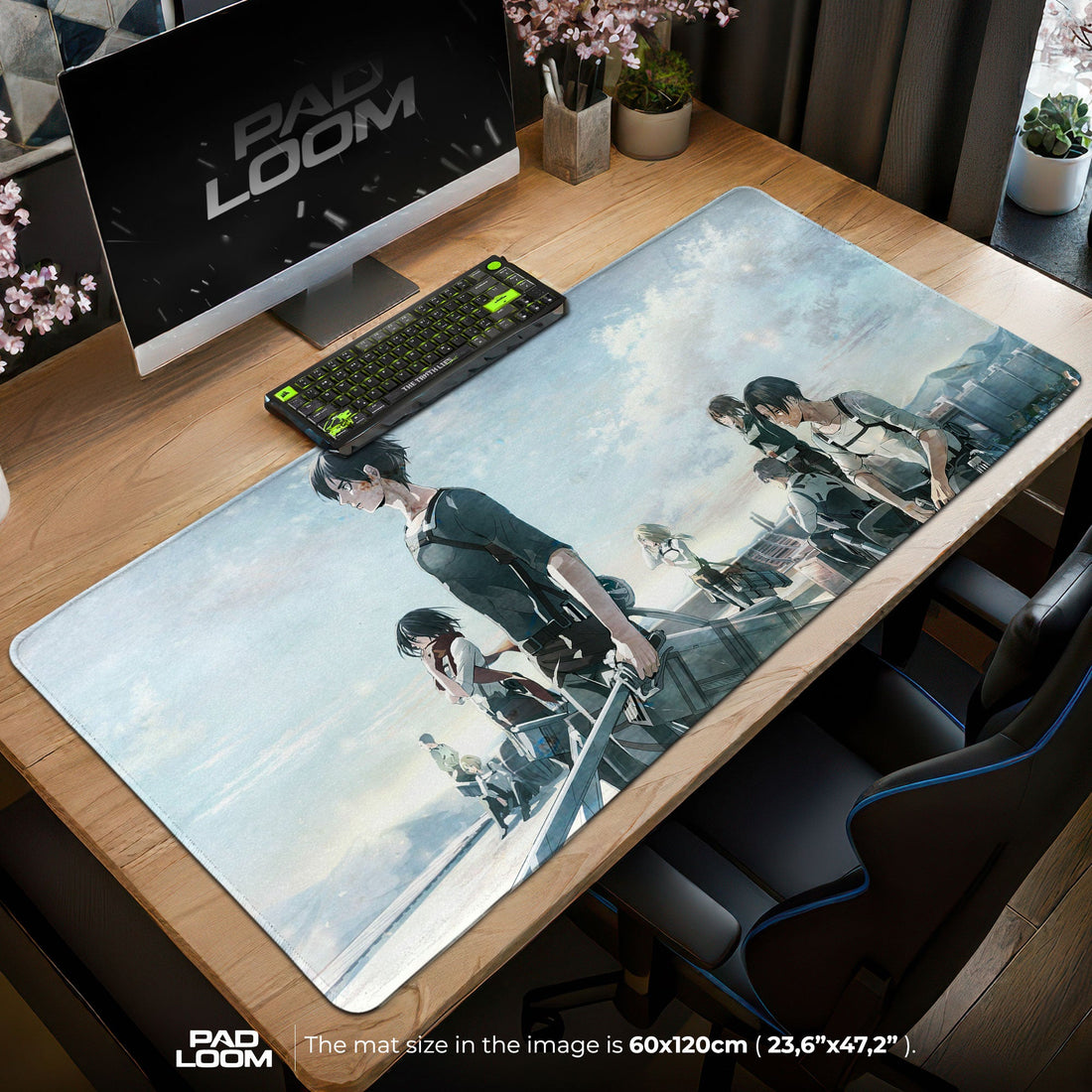 Attack on Titan Mouse Pad - Scout Regiment Anime Desk Mat Padloom