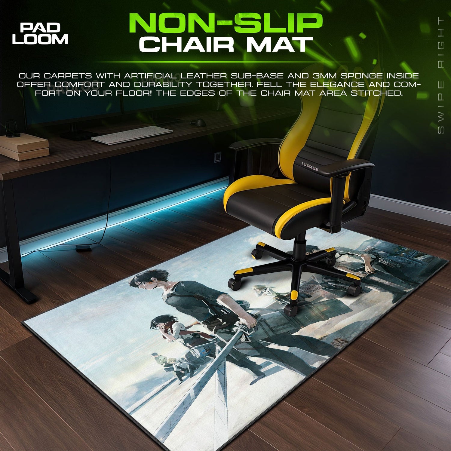 Attack on Titan Mouse Pad - Scout Regiment Anime Desk Mat Padloom