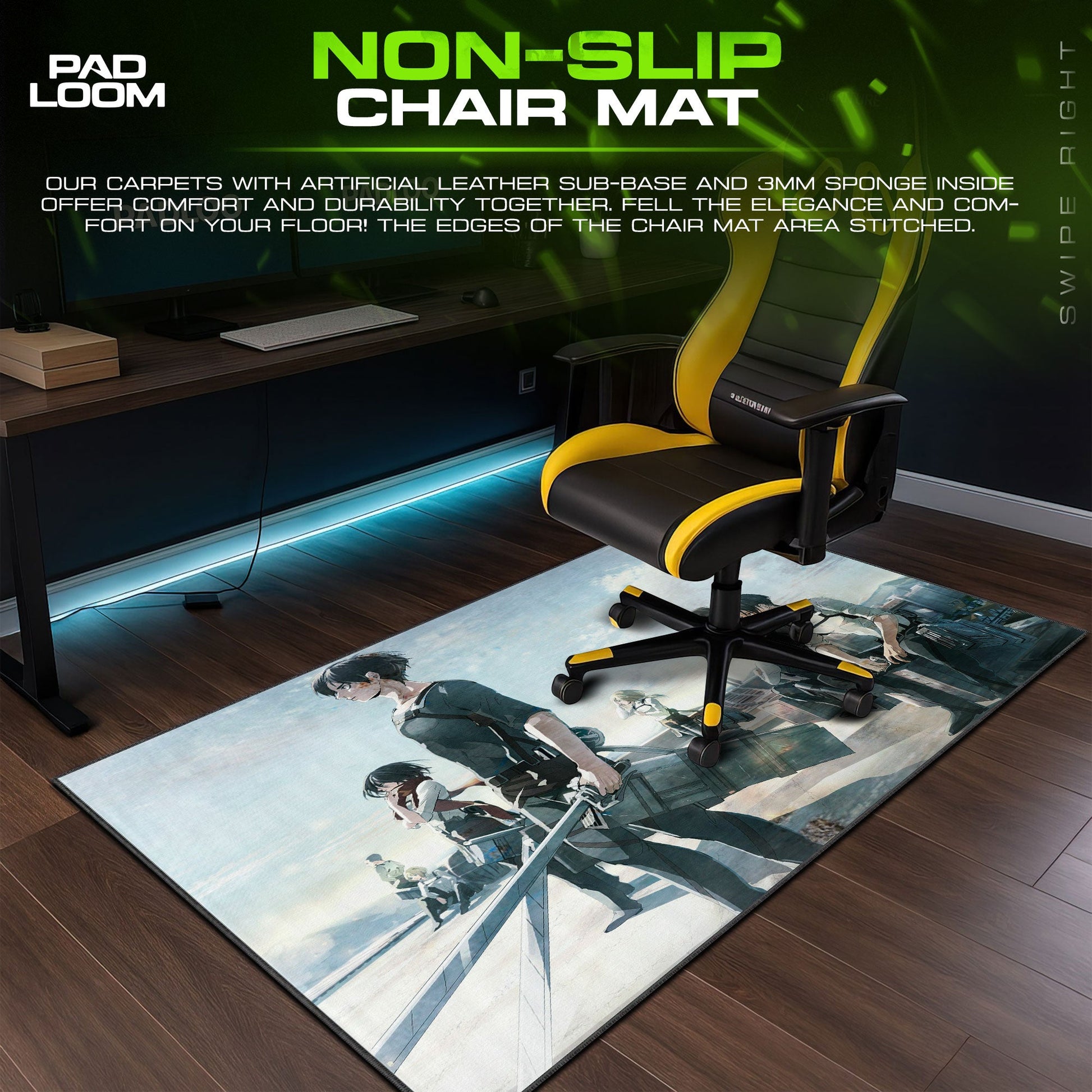Attack on Titan Mouse Pad - Scout Regiment Anime Desk Mat Padloom