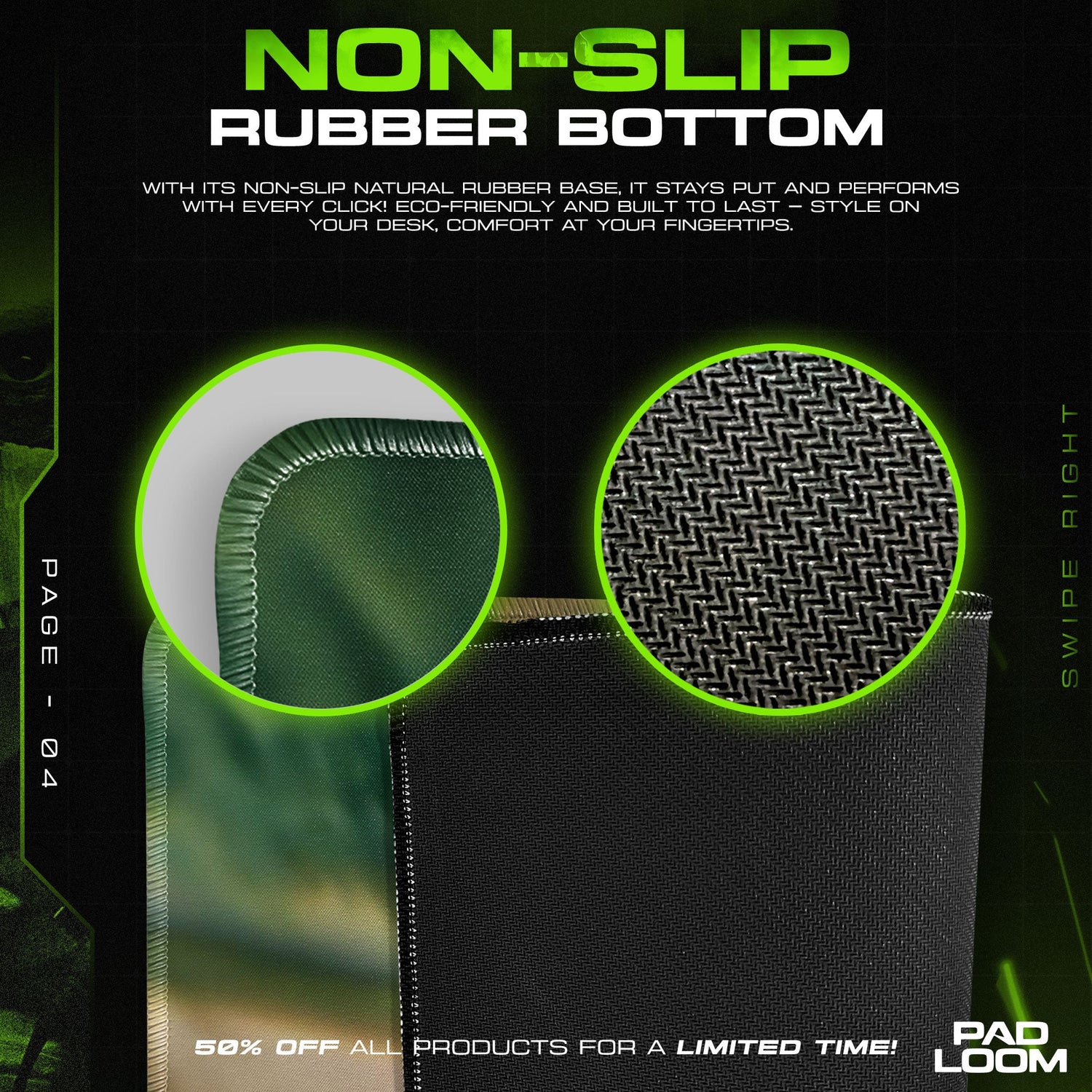 Attack on Titan Mouse Pad - The Silent Strike Desk Mat Padloom