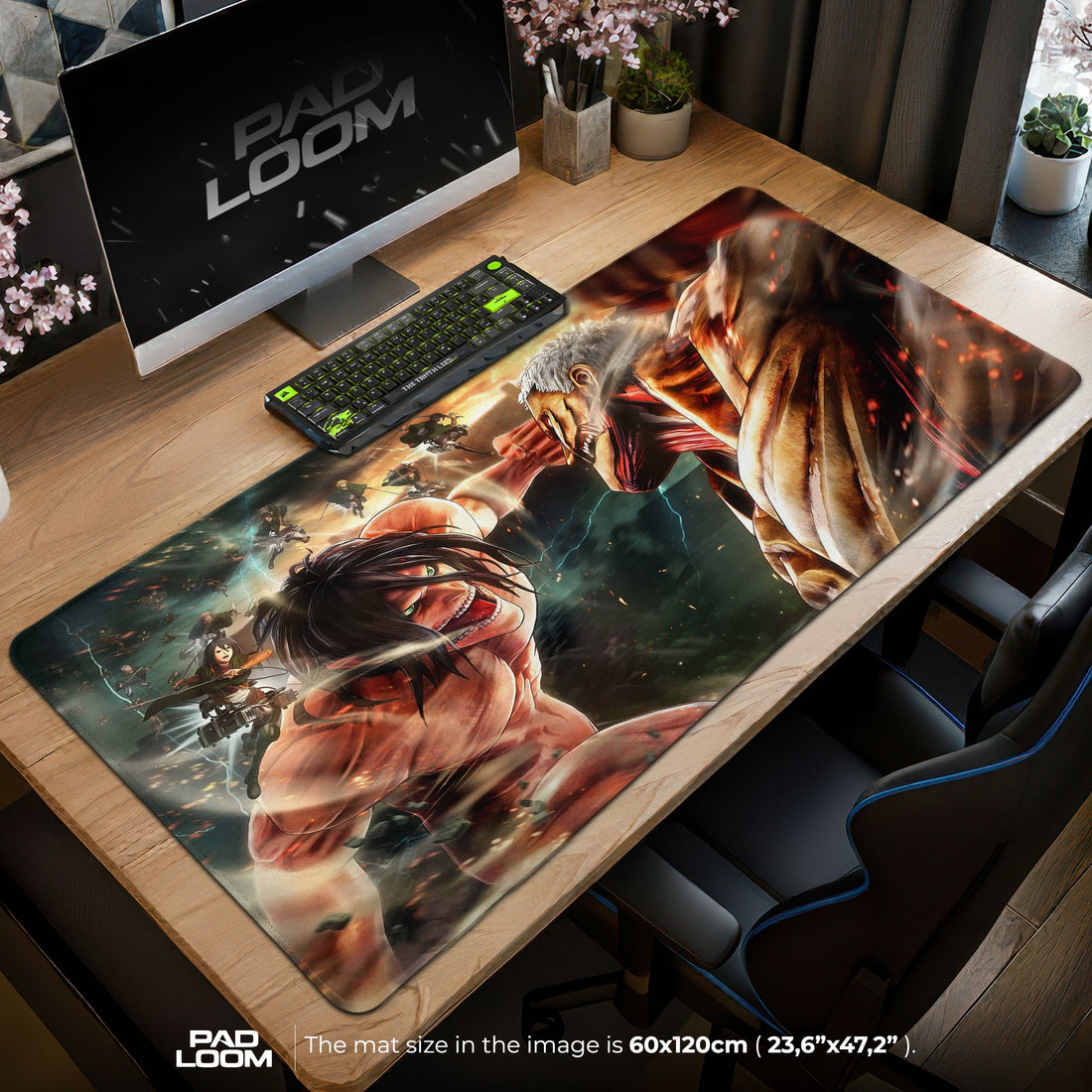 Attack on Titan Mouse Pad - Titan Duel Anime Desk Mat Padloom