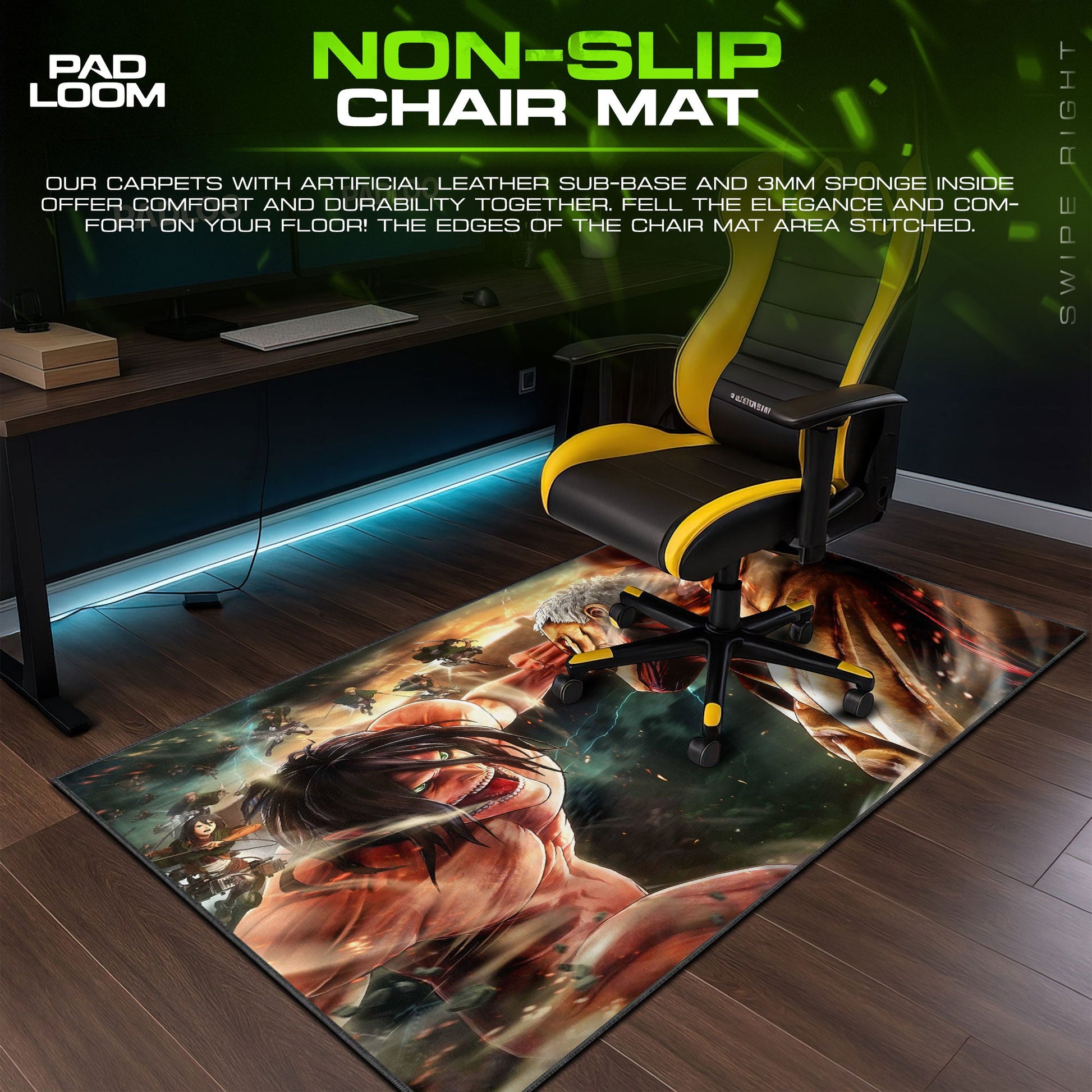 Attack on Titan Mouse Pad - Titan Duel Anime Desk Mat Padloom
