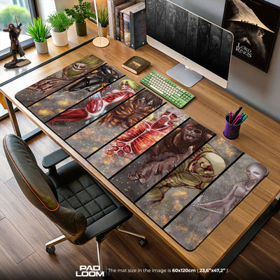 Attack on Titan Titan Shifters Mauspad, Anime Gaming Schreibtischmatte