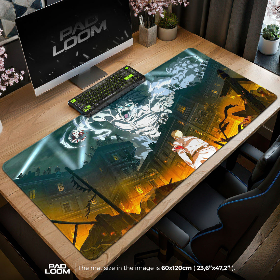 Attack on Titan Mouse Pad - Titan's Wrath Anime Desk Mat Padloom