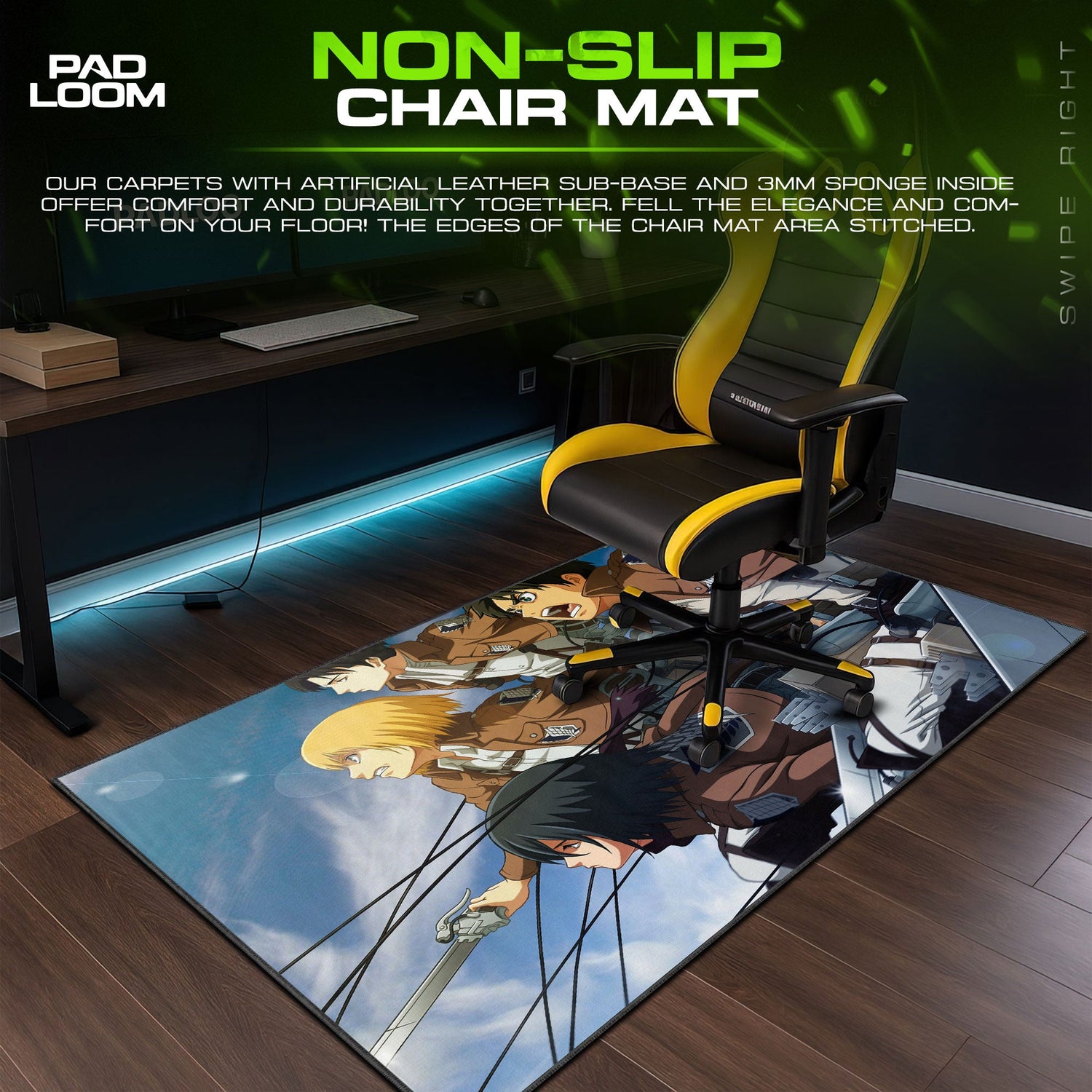 Attack on Titan Mouse Pad - Wings of Freedom Anime Desk Mat Padloom