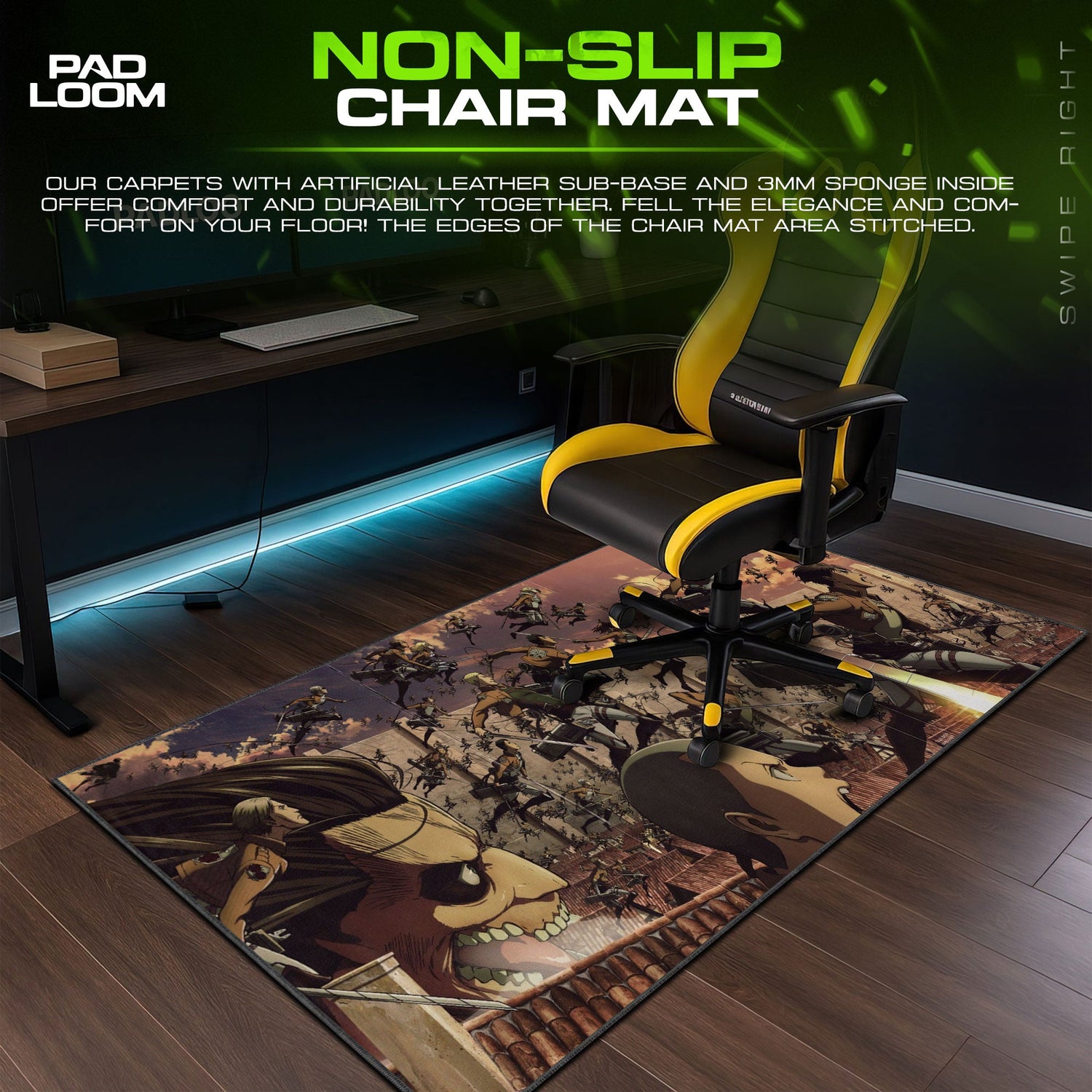 Attack on Titan Mouse Pad - Wings of Freedom Desk Mat Padloom