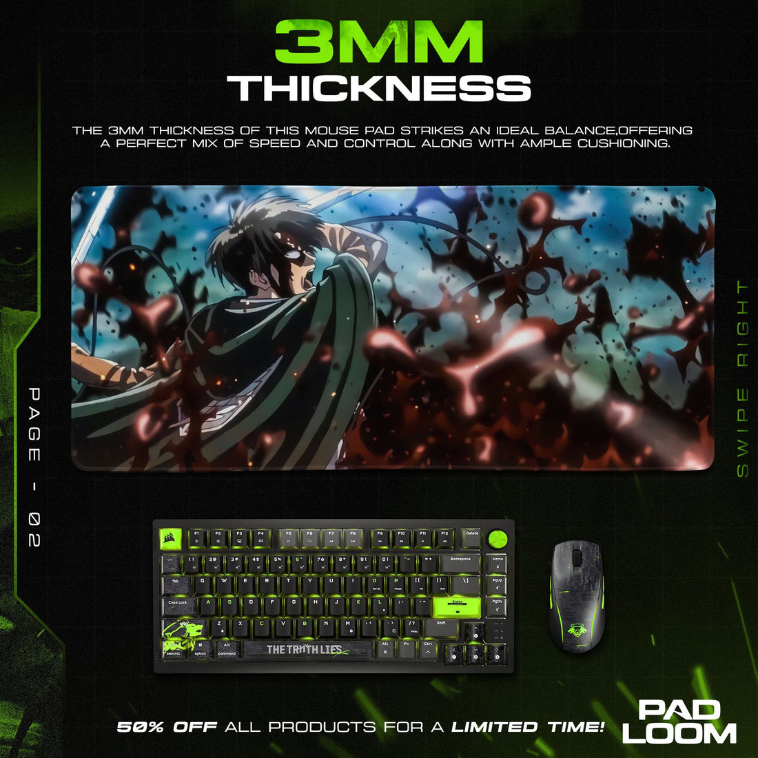 Attack on Titan Mouse Pad - Wings of Vengeance Desk Mat Padloom