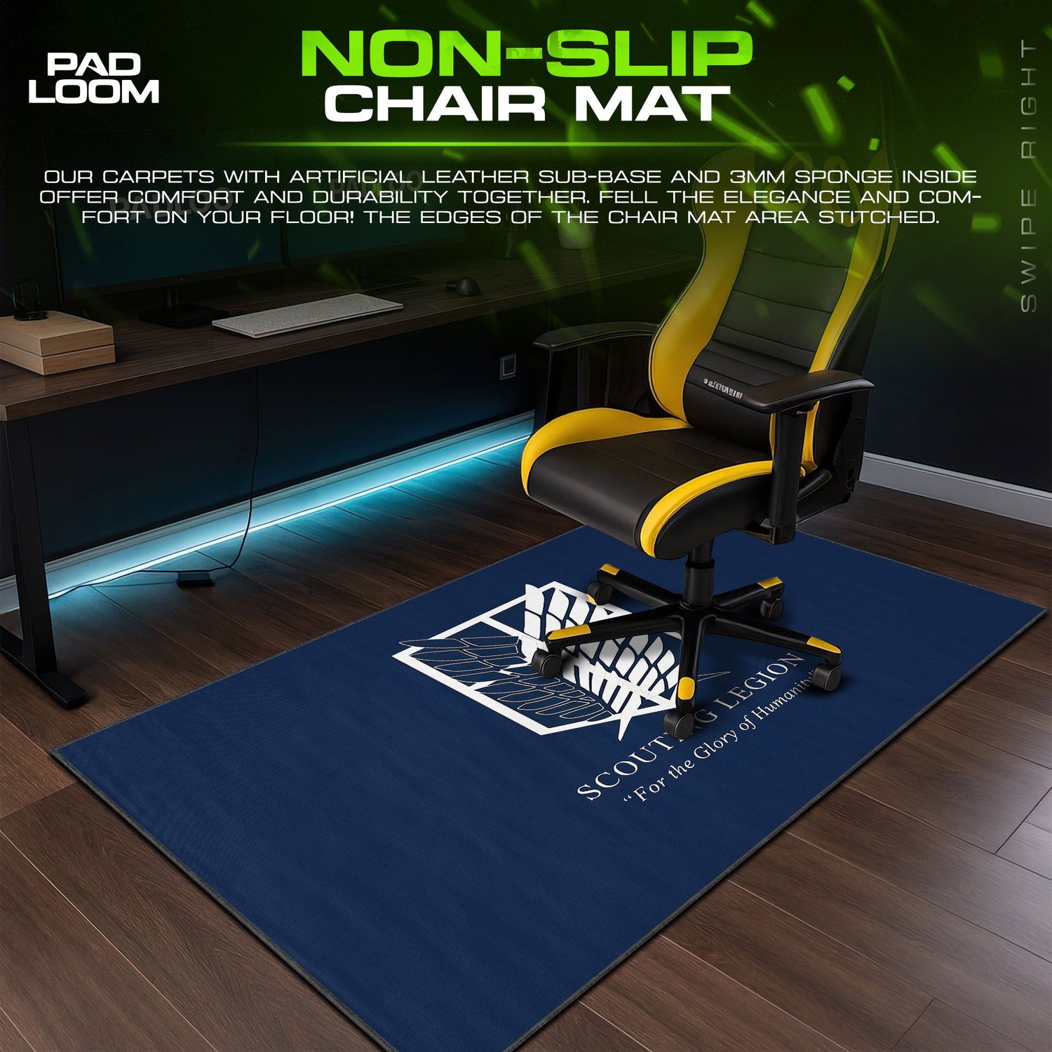 Attack on Titan Scout Regiment Mouse Pad, Anime Gaming Desk Mat Padloom