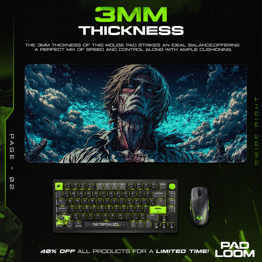 Attack on Titan Zeke Jaeger Mouse Pad – Anime Gaming Desk Mat