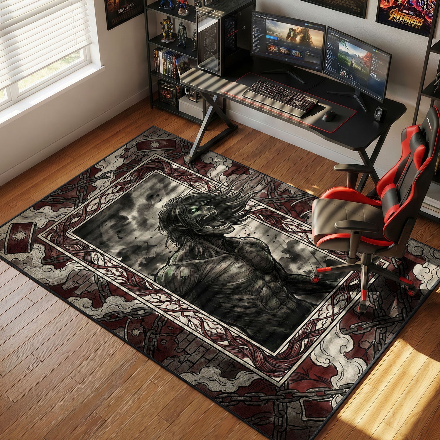 Angriffstitan Wütendes Gebrüll Teppich - Angriff auf Titan Stuhlmatte