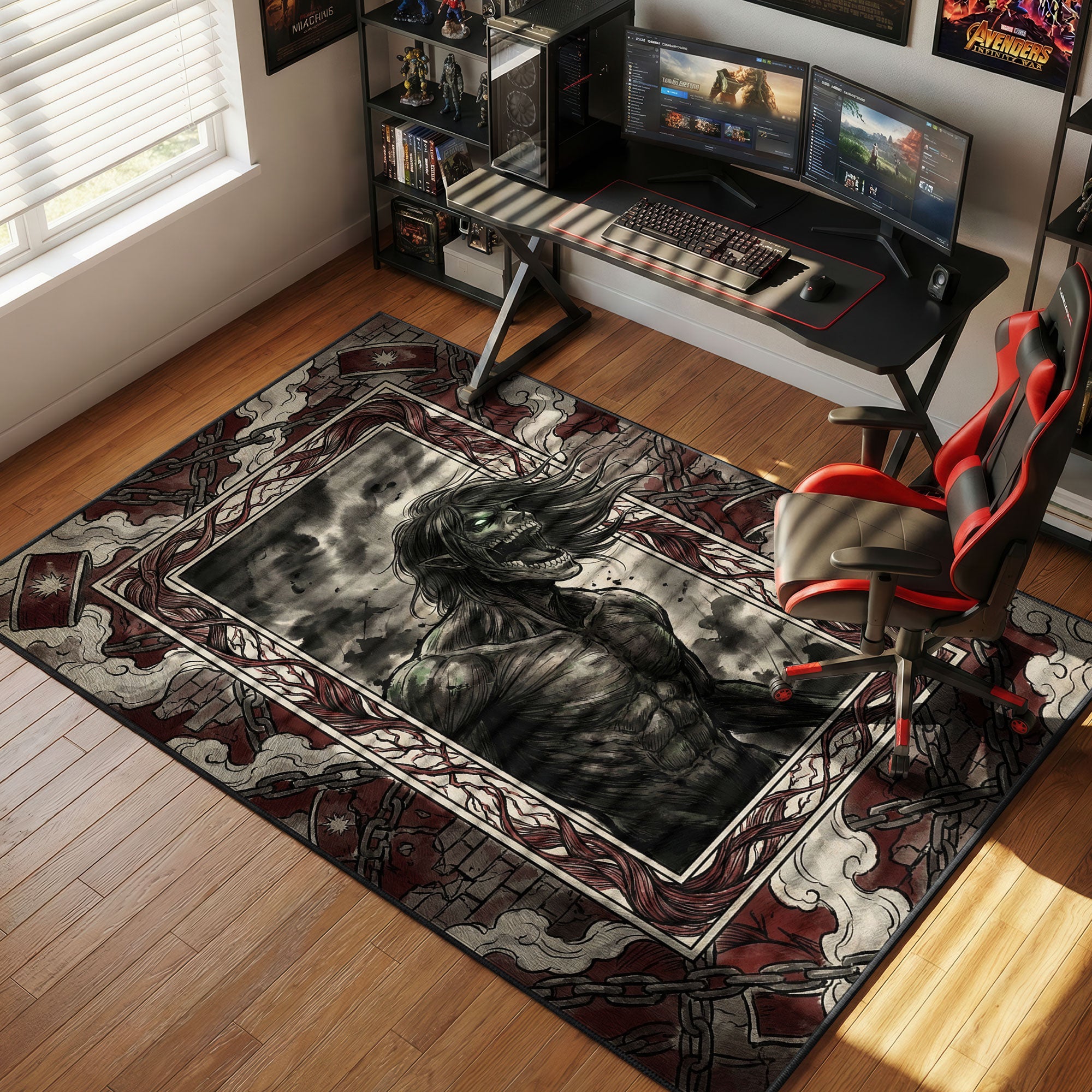 Angriffstitan Wütendes Gebrüll Teppich - Angriff auf Titan Stuhlmatte