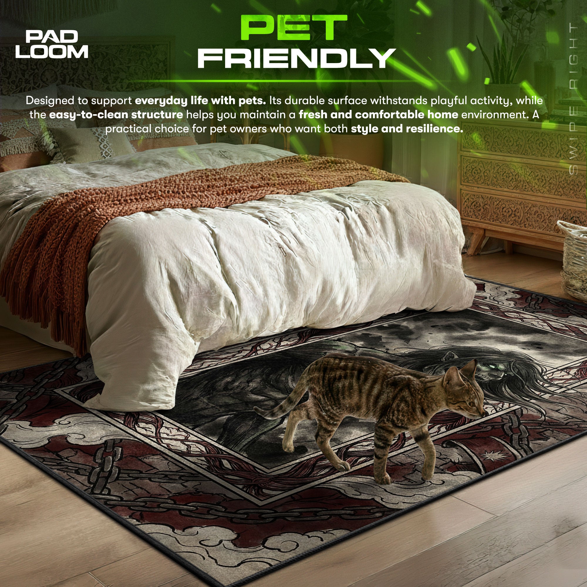 Angriffstitan Wütendes Gebrüll Teppich - Angriff auf Titan Stuhlmatte