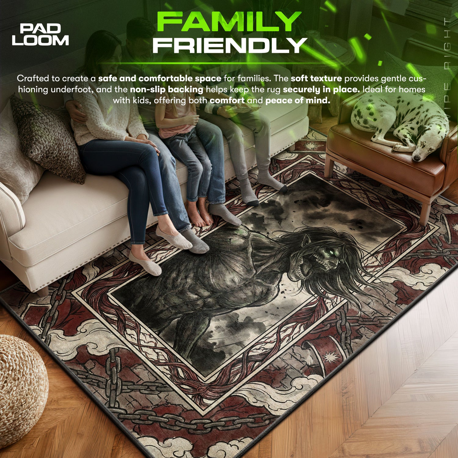 Angriffstitan Wütendes Gebrüll Teppich - Angriff auf Titan Stuhlmatte