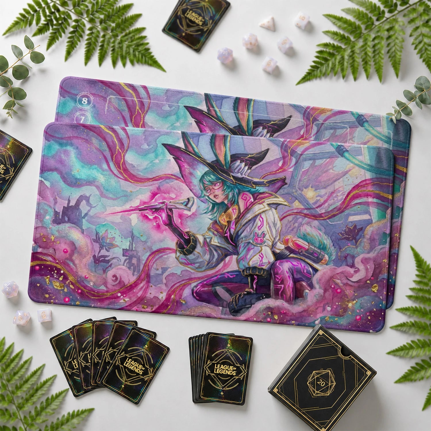 Aurora Crimson Playmat - LoL Riftbound TCG Mat