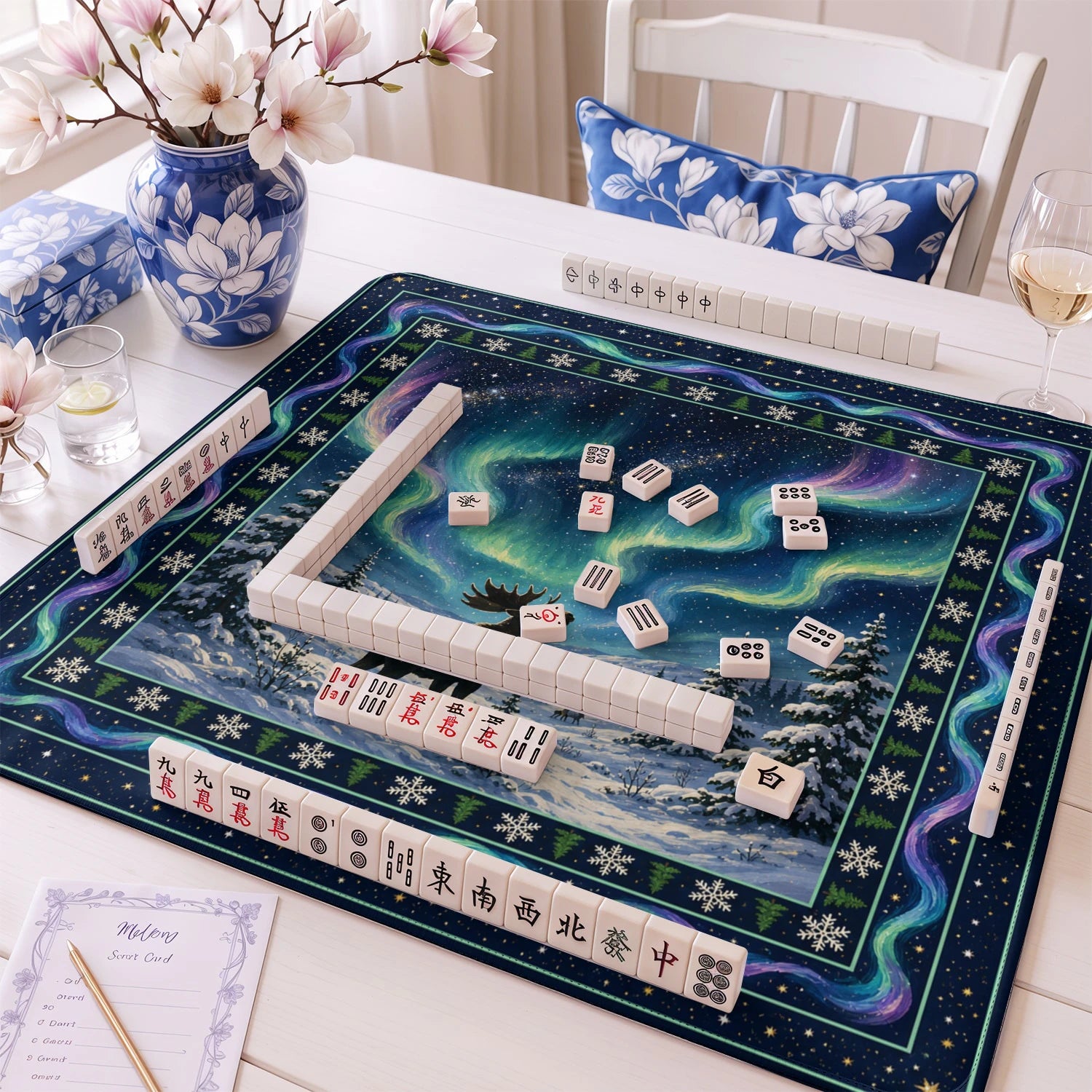 Aurora Moose mahjong mat – M (60x60 cm) and L (81x81 cm) sizes