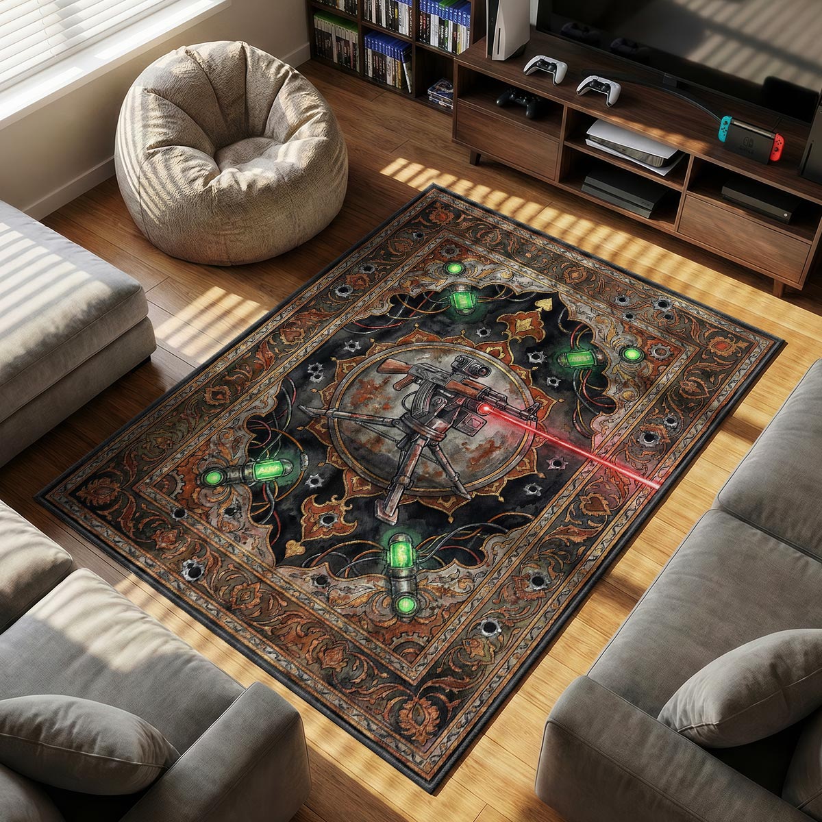 Auto Turret Sentry Rug - Rust Chair Mat