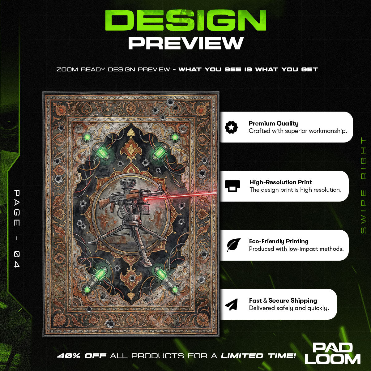 Auto Turret Sentry Rug - Rust Chair Mat