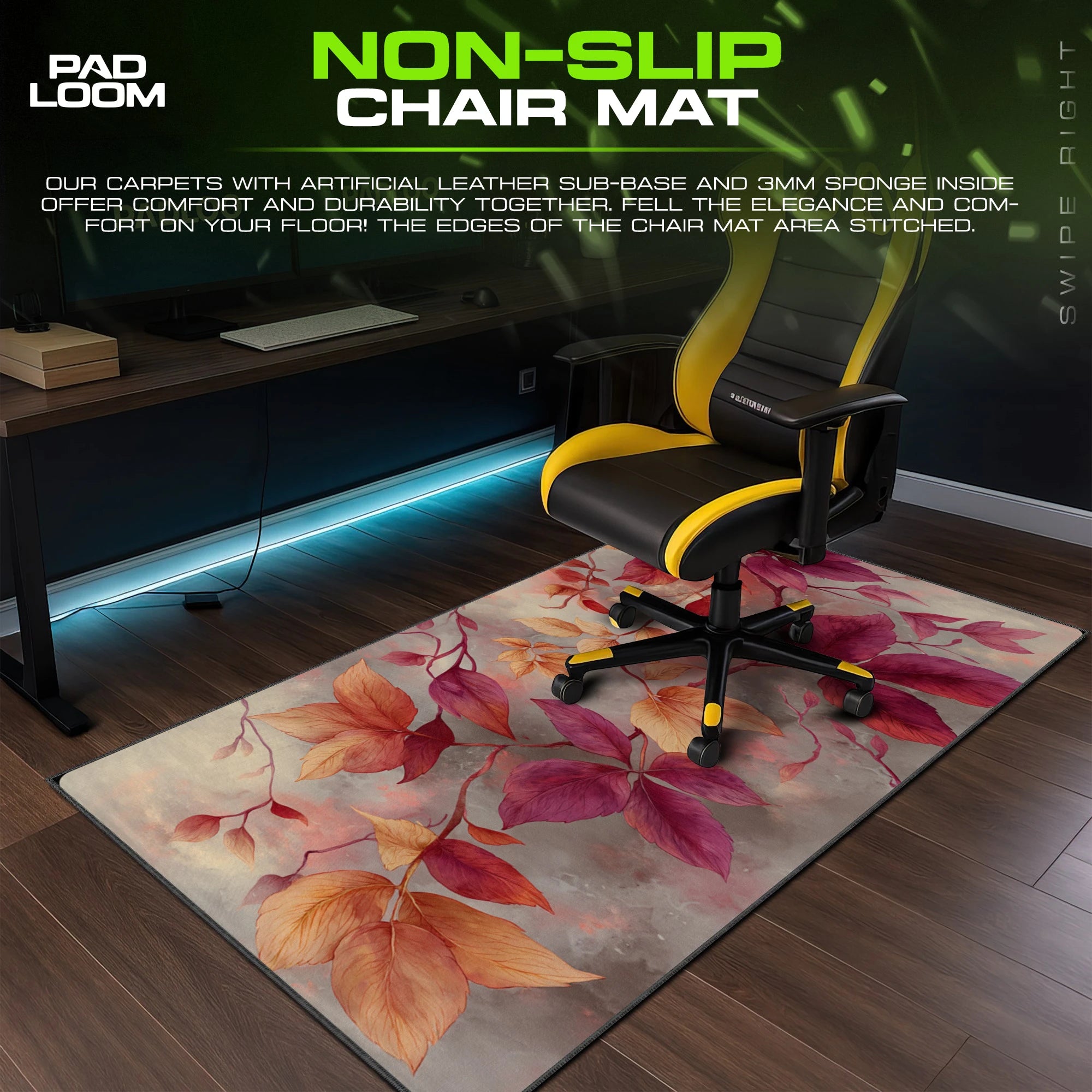Autumn Ember Leaves Mouse Pad - Botanical Desk Mat