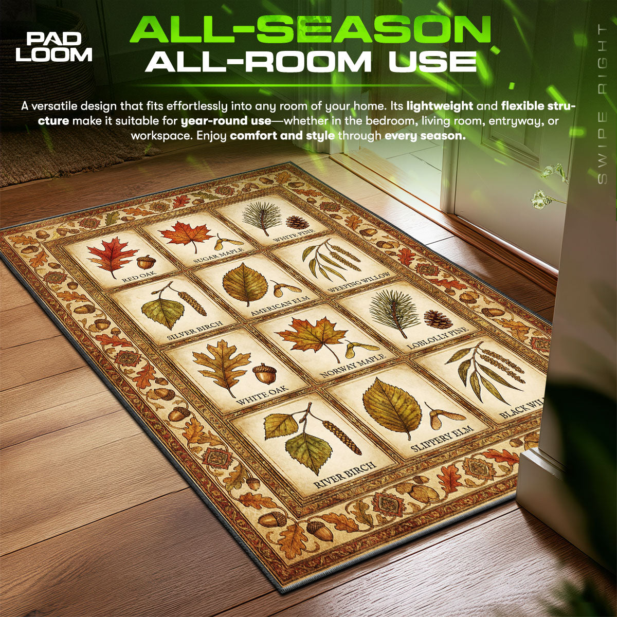 Detailed close-up of Autumn rug pattern
