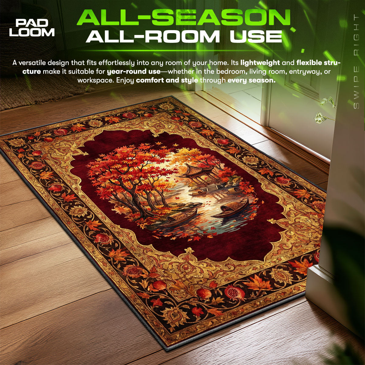 Detailed close-up of Autumn rug pattern