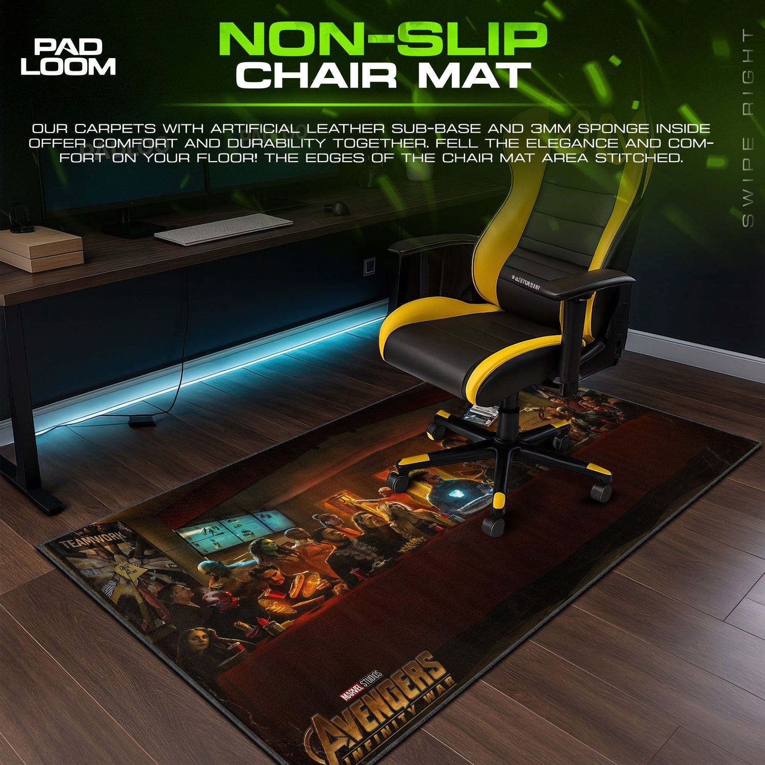 Avengers Mouse Pad, Infinity War Last Supper Gaming Desk Mat Padloom