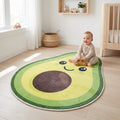 Avocado shaped area rug, die-cut kids room rug