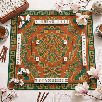 Aztec Sun Mahjong Mat – neoprene mah jongg table mat