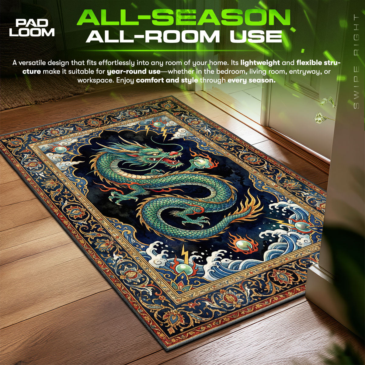Detailed close-up of Azure rug pattern