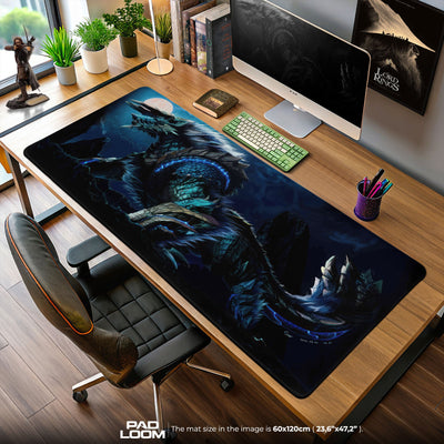 Azure Rathalos Night Stance Mouse Pad, Game Monster Hunter Desk Mat