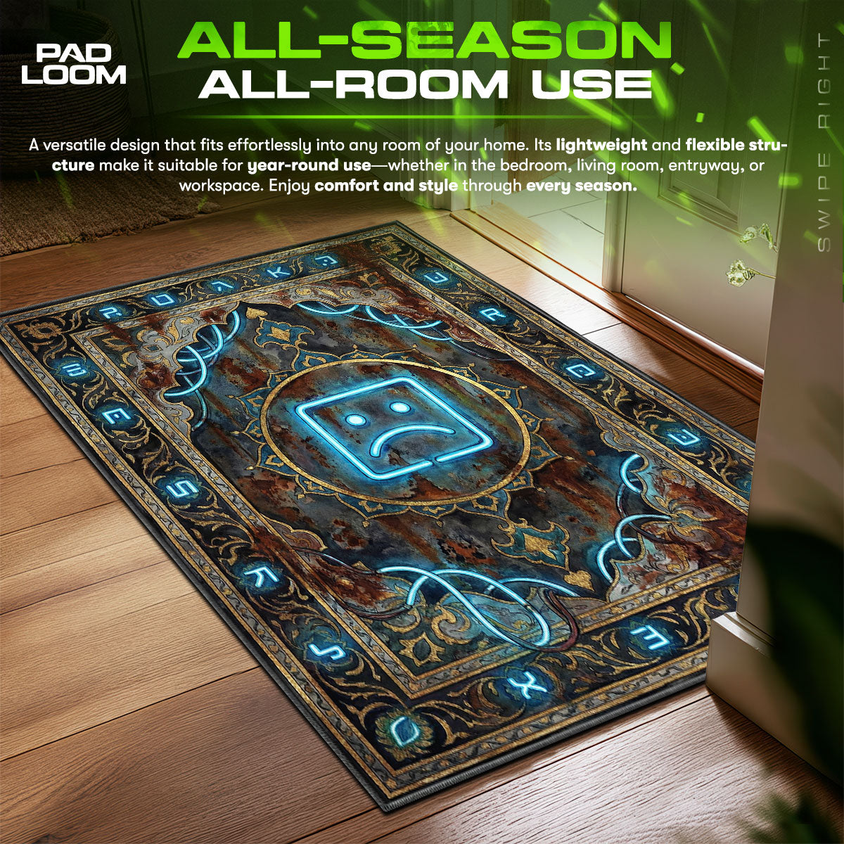 B Red Protocol Stray Chair fan rug — premium quality print