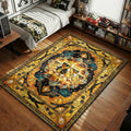 Baby Ducks Regular Show area rug with sunglasses and explosion on yellow black tapestry