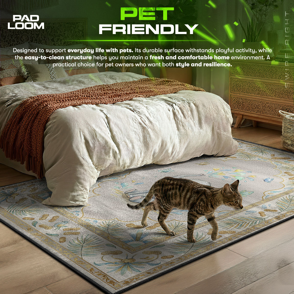 Baby Elephant Butterflies Rug - Kids Floor Mat