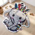 Baby Elephant shaped area rug, die-cut kids room rug