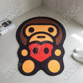 Baby Milo Heart shaped area rug, die-cut man cave rug