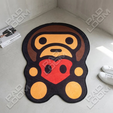 Baby Milo Heart shaped area rug, die-cut man cave rug