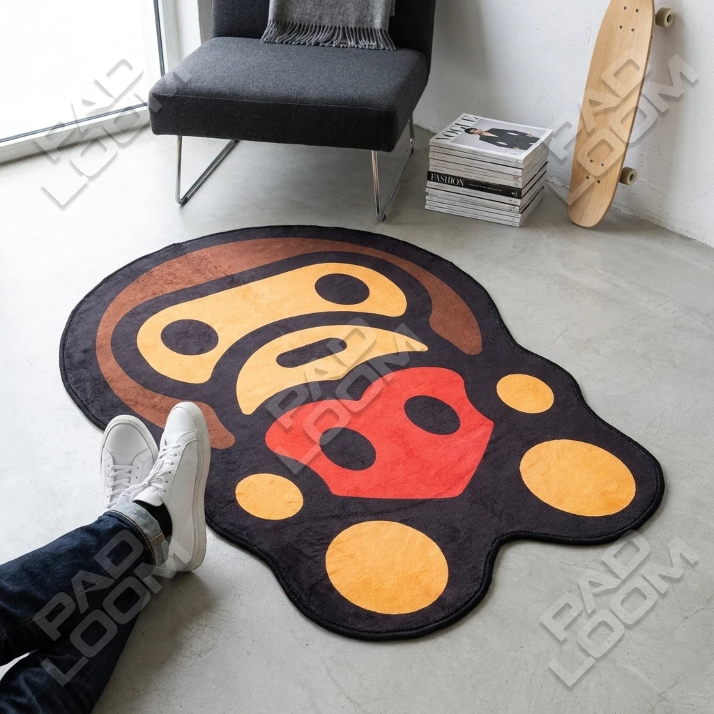 Baby Milo Heart shaped rug shown in a room setting