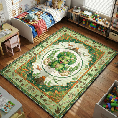 Baby Triceratops Dinosaur Rug - Kids Floor Mat