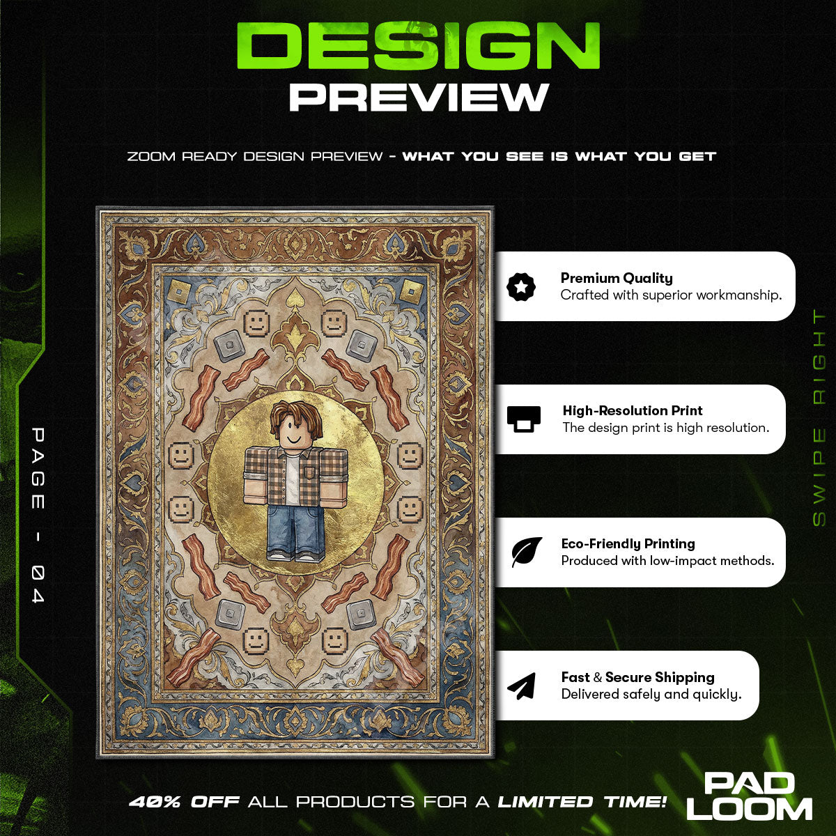 Speckhaar-Legenden-Teppich - Roblox Stuhlunterlage