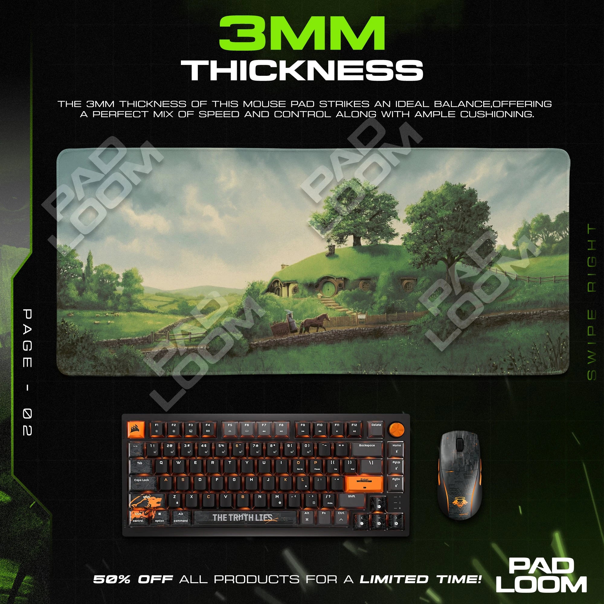 Bag End Green Hill Mouse Pad - LOTR Desk Mat
