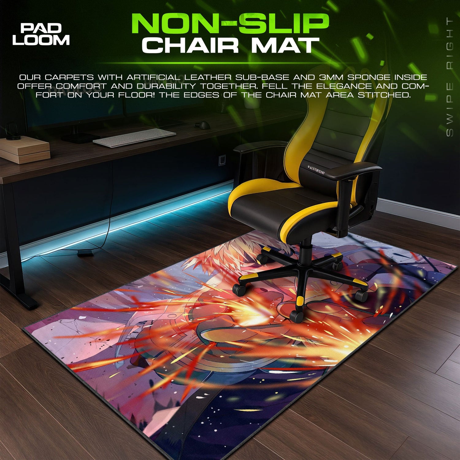Bakugo Explosion Fury Mouse Pad, Anime Gaming Desk Mat Padloom