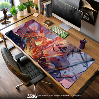 Bakugo Explosion Fury Mouse Pad, Anime Gaming Desk Mat