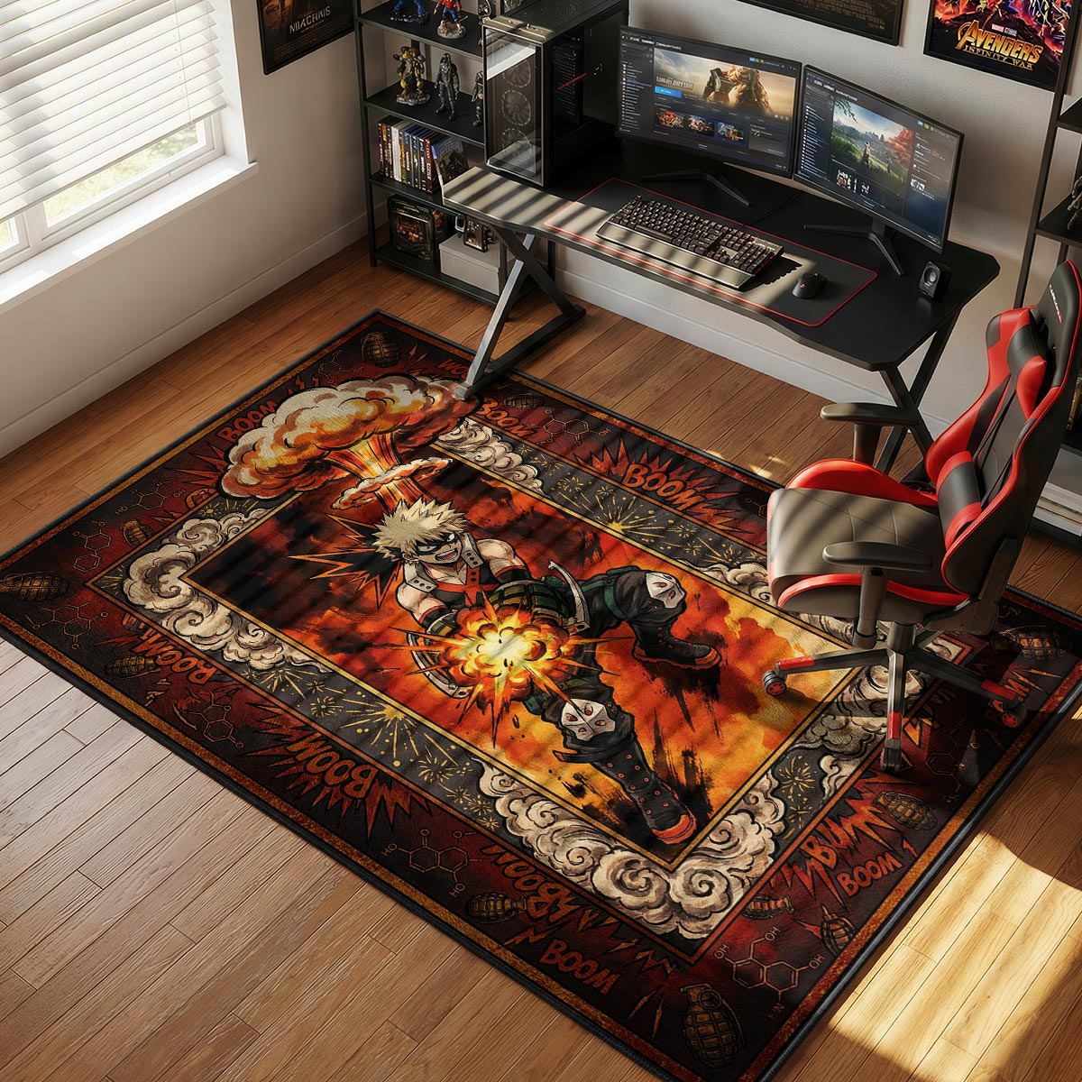 Bakugo Explosive Blast My Hero Academia Chair rug — main product view