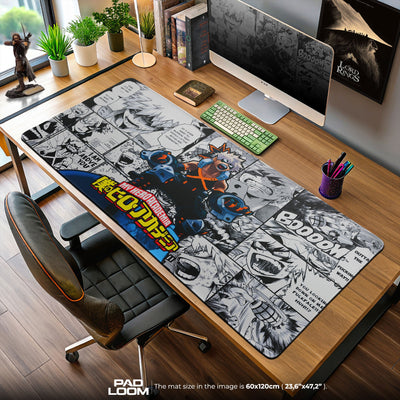 Bakugo Manga Panel Mouse Pad, Anime Gaming Desk Mat
