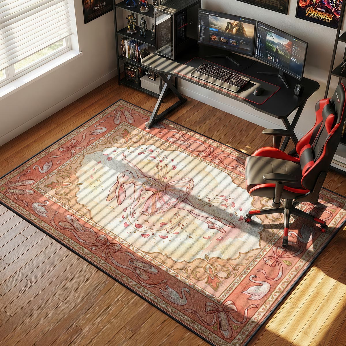 Ballet Bunny Dancer Rug – Girls Ballet Room Decor