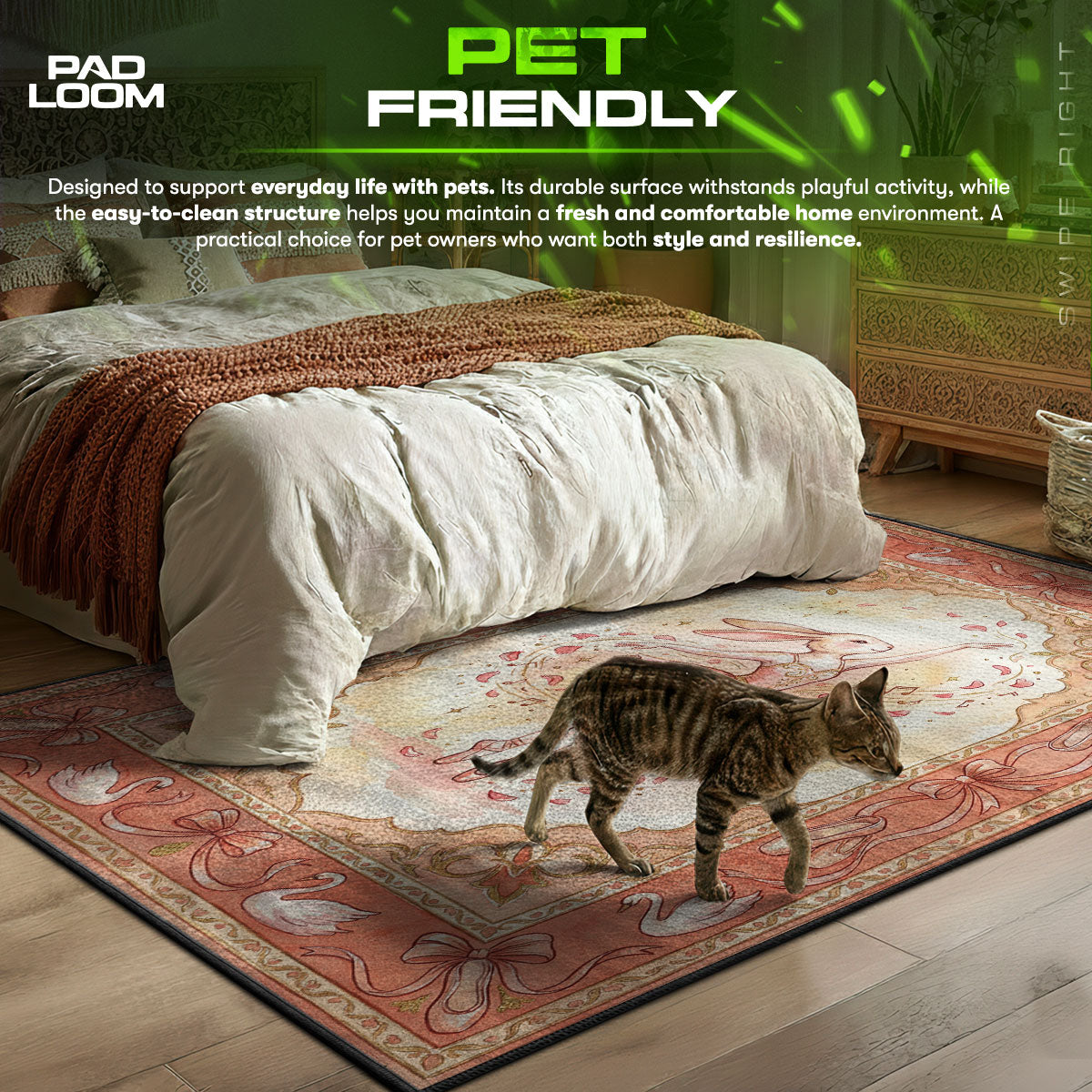 Ballet Bunny Dancer Rug – Girls Ballet Room Decor