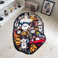Bape Ape Head shaped area rug, die-cut man cave rug