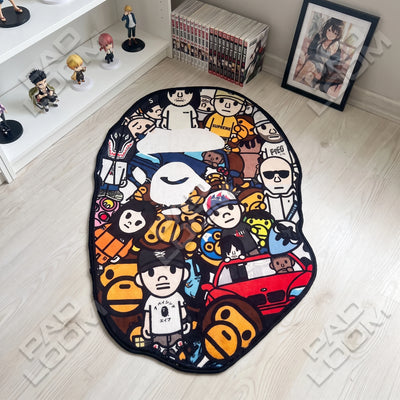 Bape Ape Head Rug - Shaped Man Cave Area Rug